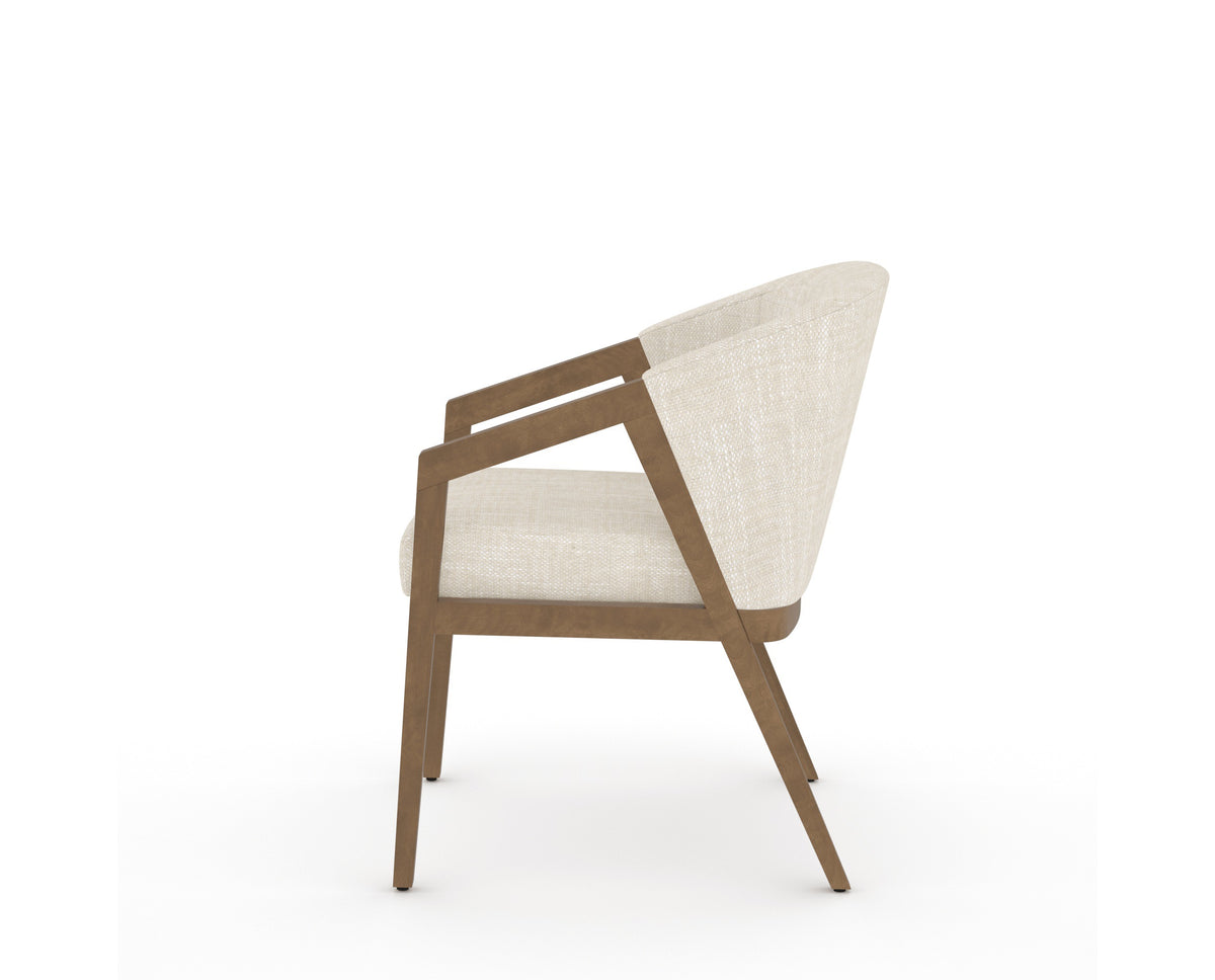 Canadel Modern Angle Dining Chair in Pecan Washed, FT InsideOut®, side view