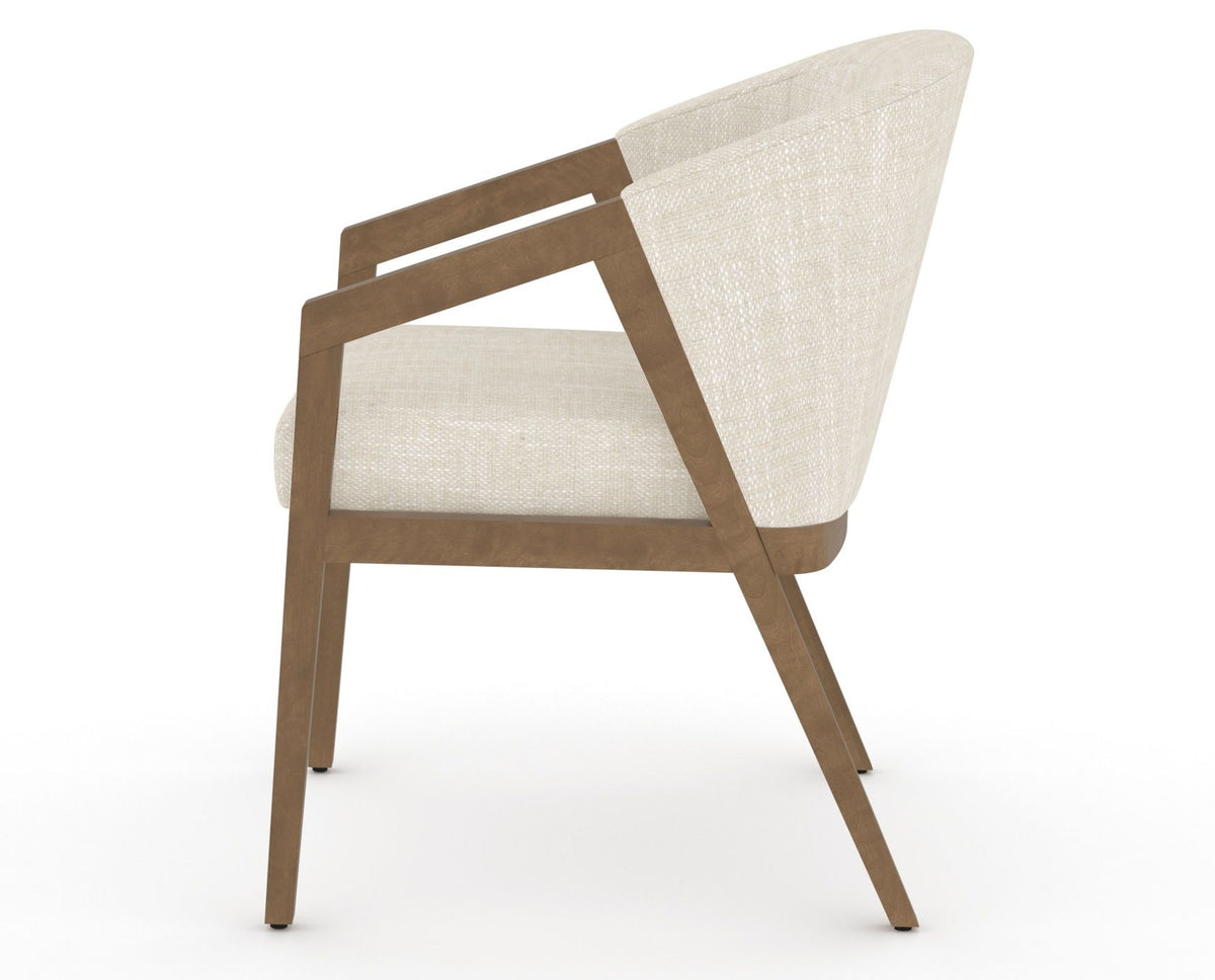 Canadel Modern Angle Dining Chair in Pecan Washed, FT InsideOut®, side view