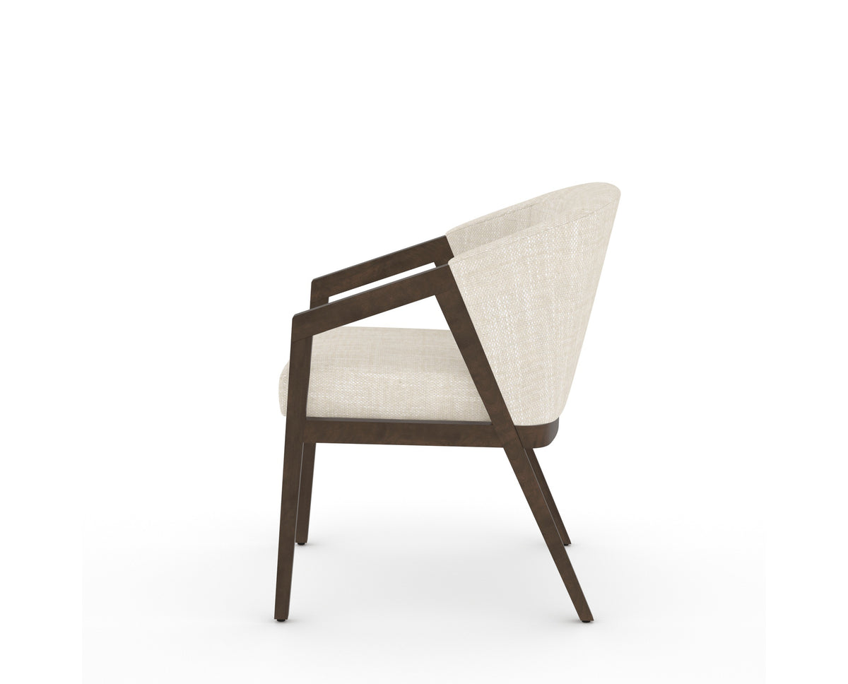 Canadel Modern Angle Dining Chair in Hazelnut Washed, FT InsideOut®, side view