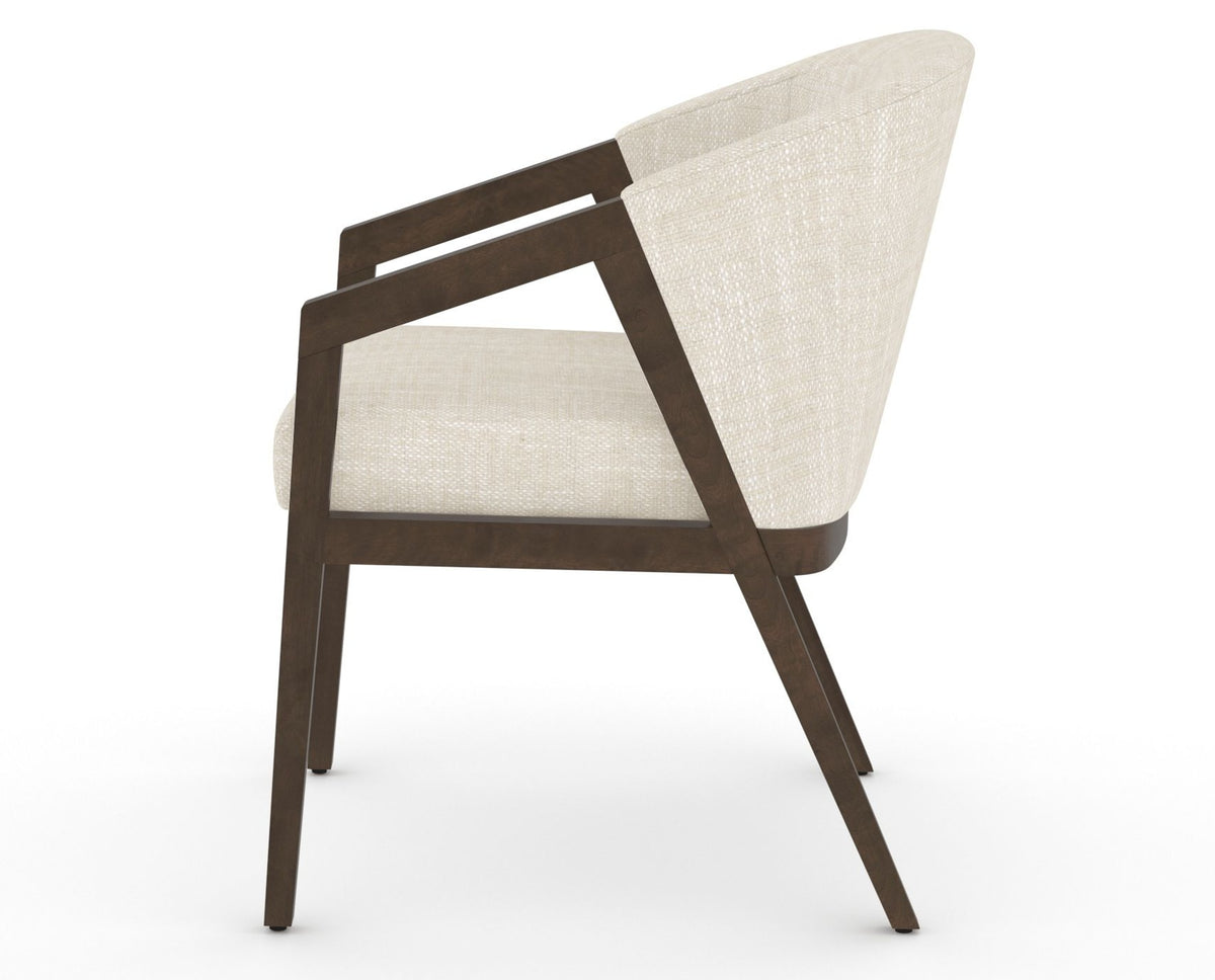 Canadel Modern Angle Dining Chair in Hazelnut Washed, FT InsideOut®, side view