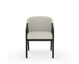 Canadel Modern Angle Dining Chair in Dark Smoke, TB Fabric, front view