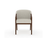 Canadel Modern Angle Dining Chair in Cognac Washed, TB Fabric, front view