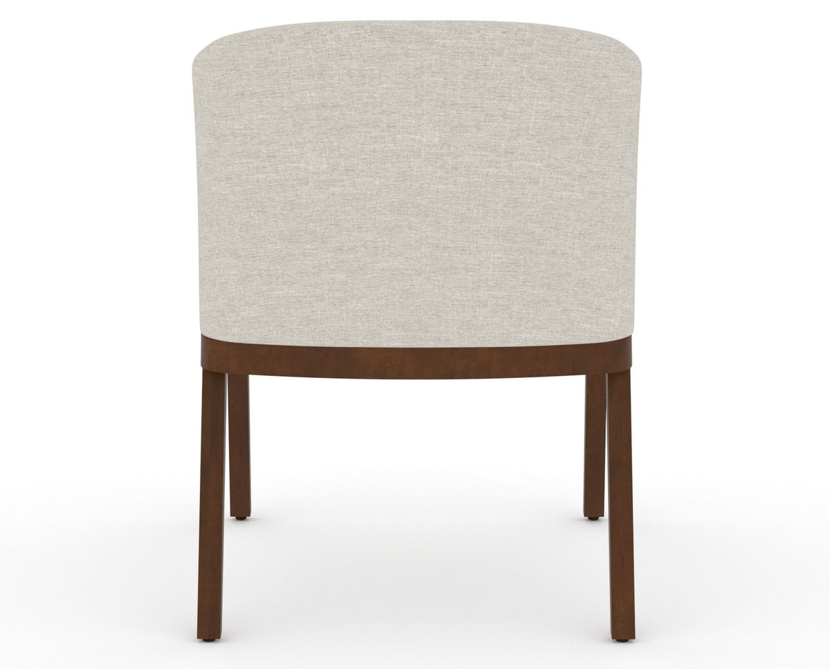 Canadel Modern Angle Dining Chair in Cognac Washed, TB Fabric, back view