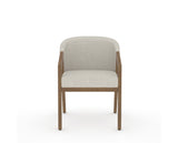 Canadel Modern Angle Dining Chair in Pecan Washed, TB Fabric, front view