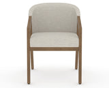 Canadel Modern Angle Dining Chair in Pecan Washed, TB Fabric, front view