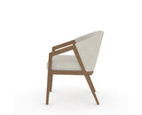 Canadel Modern Angle Dining Chair in Pecan Washed, TB Fabric, side view