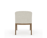 Canadel Modern Angle Dining Chair in Pecan Washed, TB Fabric, back view