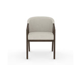 Canadel Modern Angle Dining Chair in Hazelnut Washed, TB Fabric, front view