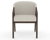 Canadel Modern Angle Dining Chair in Hazelnut Washed, TB Fabric, front view