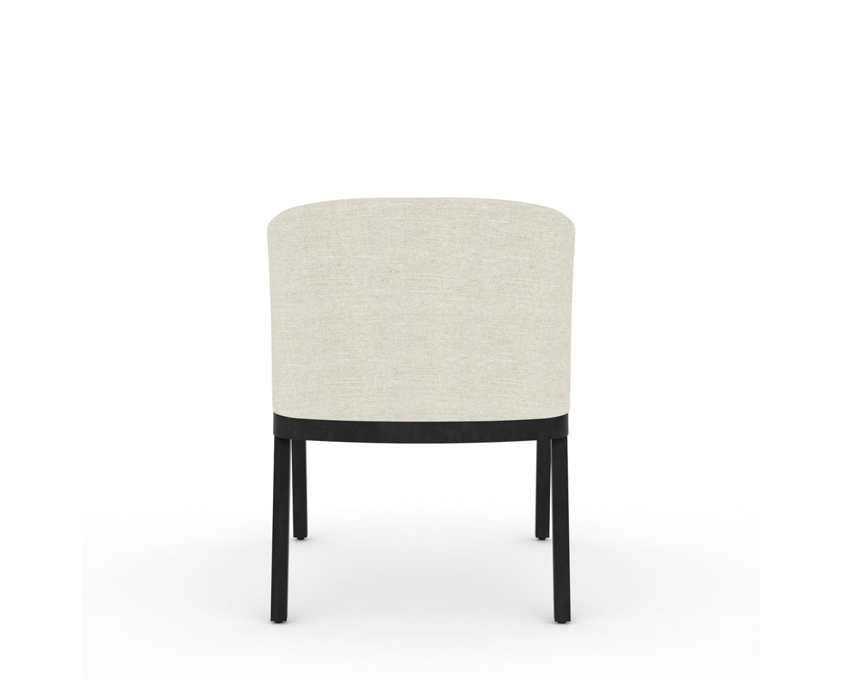 Canadel Modern Angle Dining Chair in Dark Smoke, TW Fabric, back view