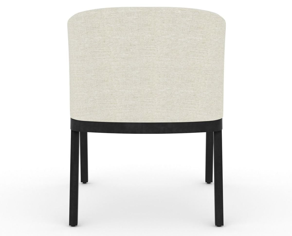 Canadel Modern Angle Dining Chair in Dark Smoke, TW Fabric, back view