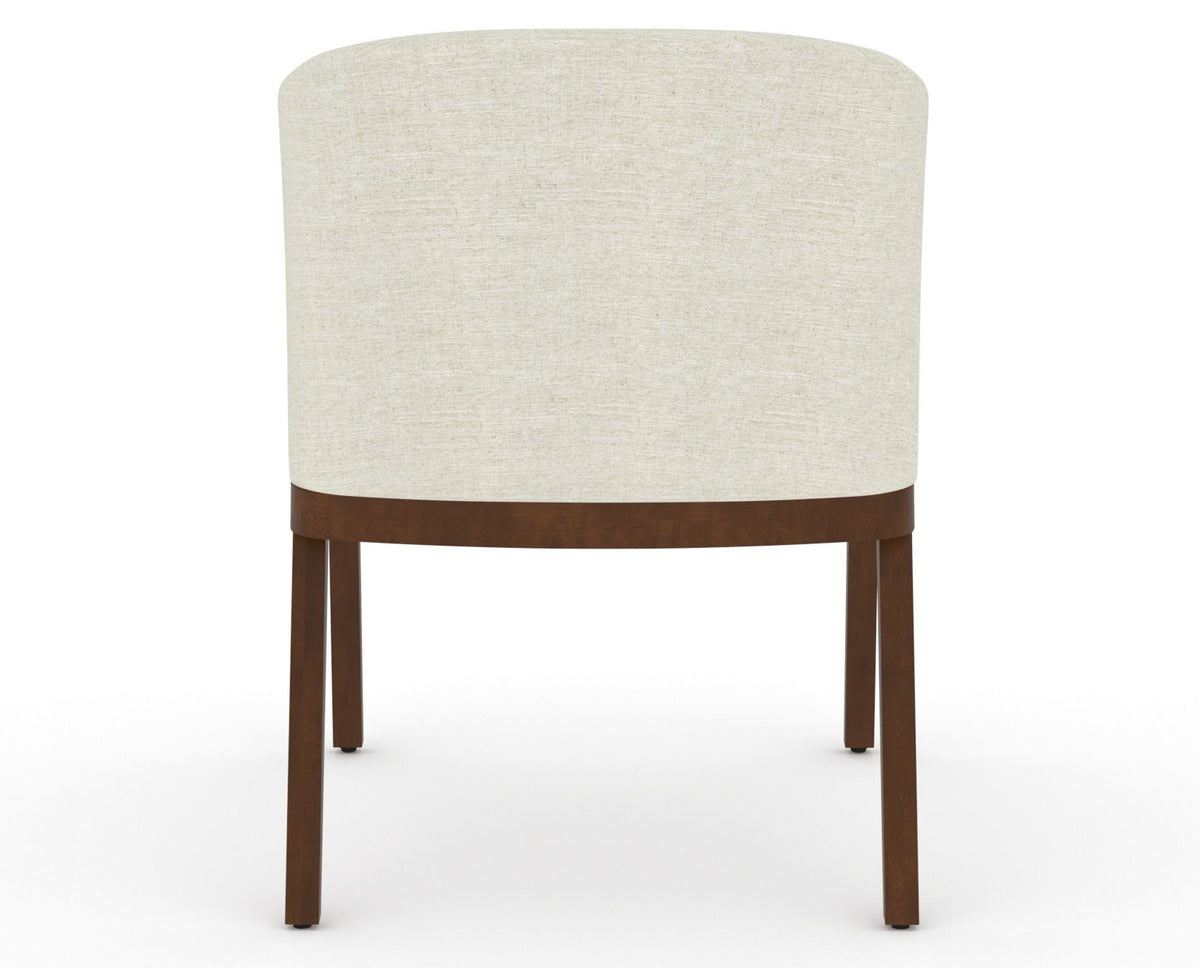 Canadel Modern Angle Dining Chair in Cognac Washed, TW Fabric, back view