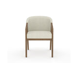 Canadel Modern Angle Dining Chair in Pecan Washed, TW Fabric, front view