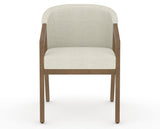 Canadel Modern Angle Dining Chair in Pecan Washed, TW Fabric, front view