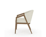 Canadel Modern Angle Dining Chair in Pecan Washed, TW Fabric, side view