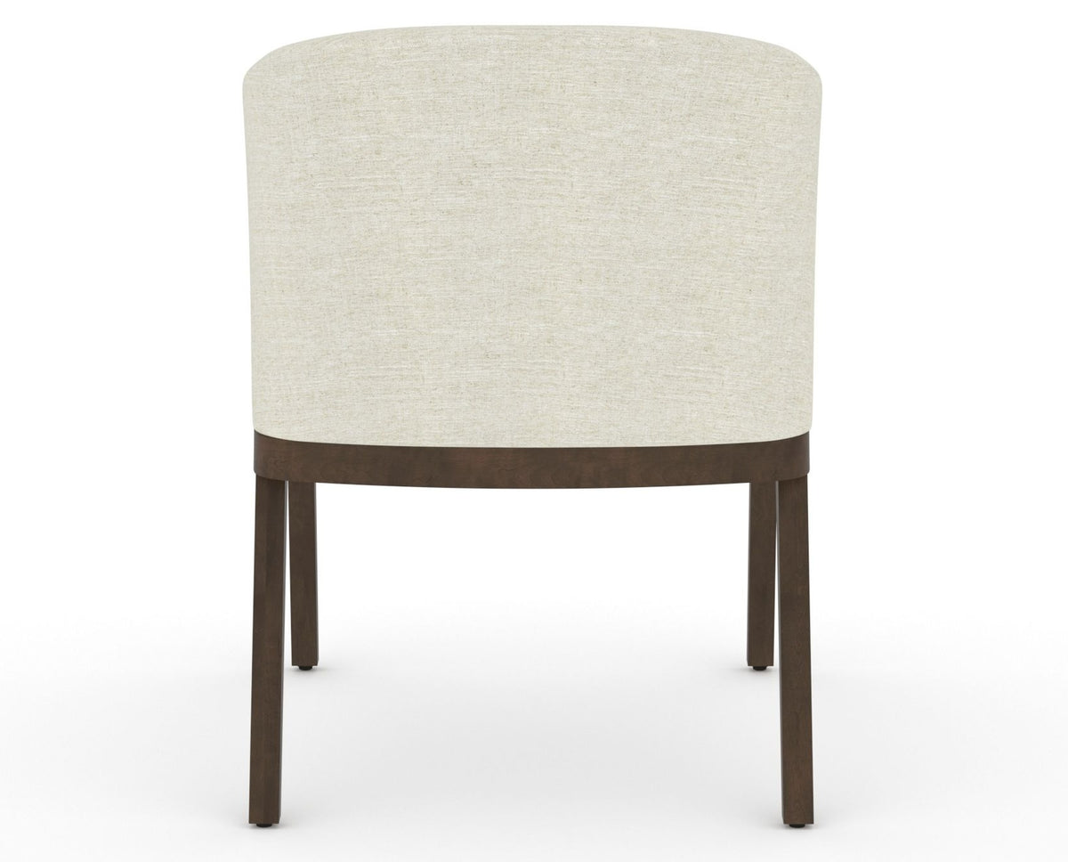 Canadel Modern Angle Dining Chair in Hazelnut Washed, TW Fabric, back view