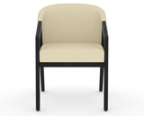 Canadel Modern Angle Dining Chair in Dark Smoke, XZ Faux Leather, front view