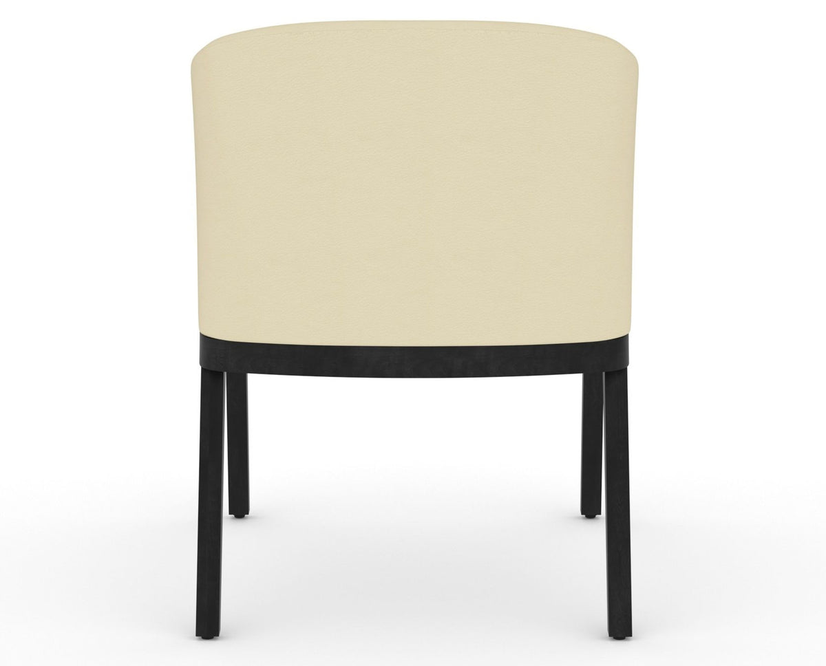 Canadel Modern Angle Dining Chair in Dark Smoke, XZ Faux Leather, back view