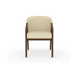 Canadel Modern Angle Dining Chair in Cognac Washed, XZ Faux Leather, front view