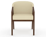 Canadel Modern Angle Dining Chair in Cognac Washed, XZ Faux Leather, front view