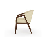 Canadel Modern Angle Dining Chair in Cognac Washed, XZ Faux Leather, side view
