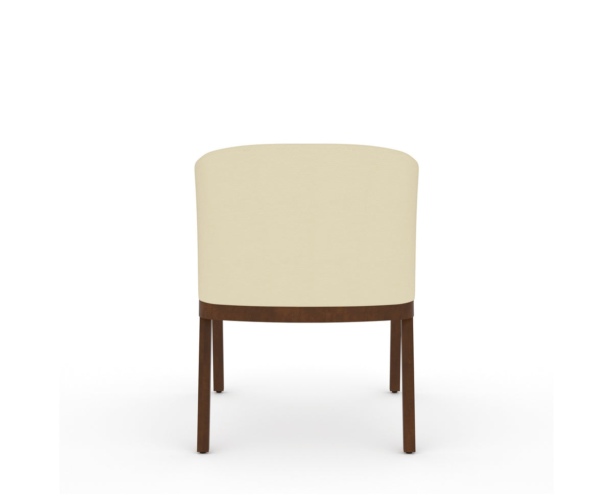 Canadel Modern Angle Dining Chair in Cognac Washed, XZ Faux Leather, back view