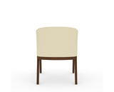 Canadel Modern Angle Dining Chair in Cognac Washed, XZ Faux Leather, back view