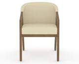 Canadel Modern Angle Dining Chair in Pecan Washed, XZ Faux Leather, front view