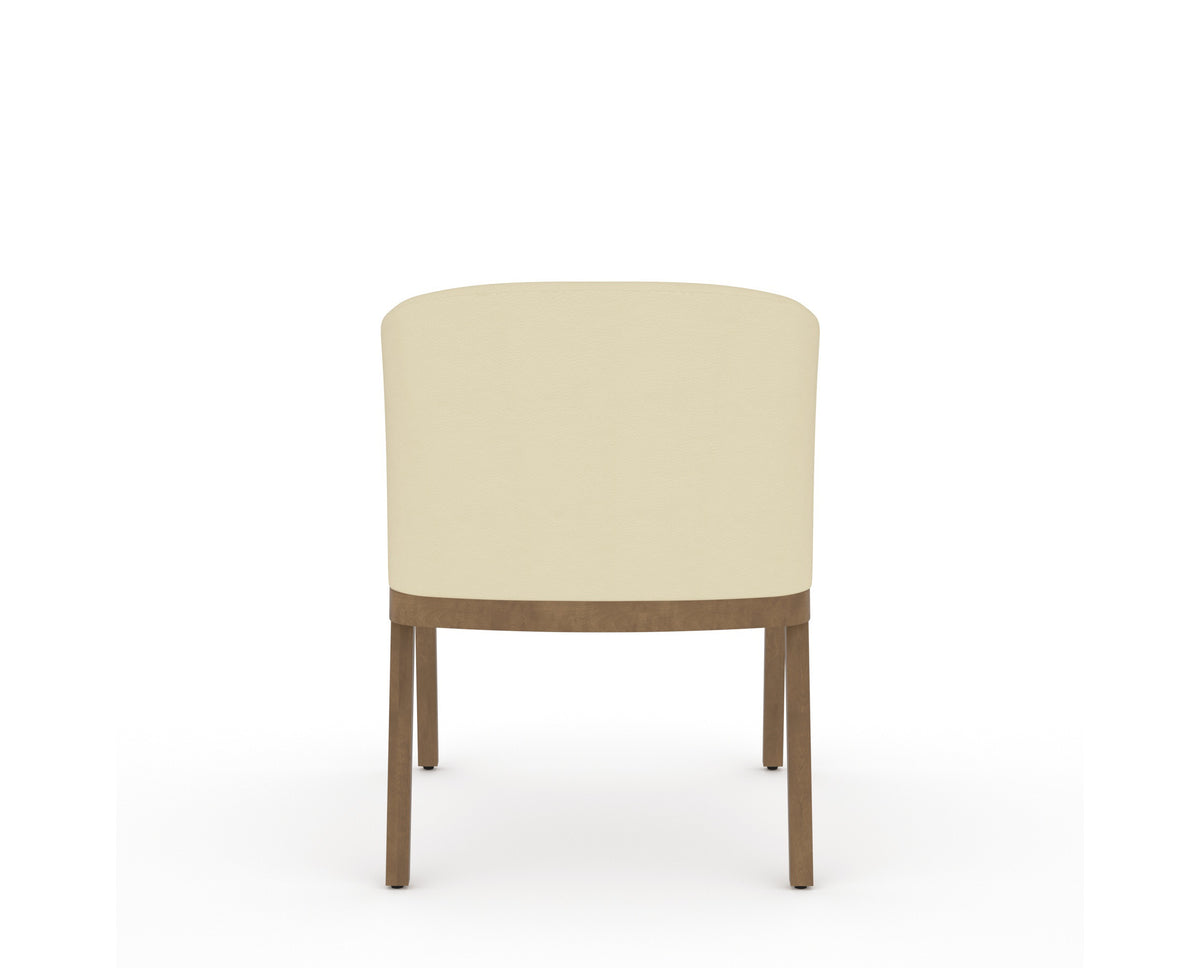 Canadel Modern Angle Dining Chair in Pecan Washed, XZ Faux Leather, back view