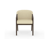 Canadel Modern Angle Dining Chair in Hazelnut Washed, XZ Faux Leather, front view