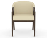 Canadel Modern Angle Dining Chair in Hazelnut Washed, XZ Faux Leather, front view