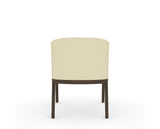 Canadel Modern Angle Dining Chair in Hazelnut Washed, XZ Faux Leather, back view