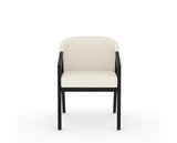 Canadel Modern Angle Dining Chair in Dark Smoke, YJ Faux Leather, front view