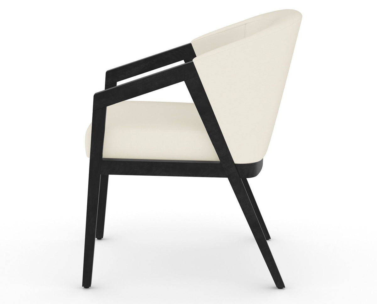 Canadel Modern Angle Dining Chair in Dark Smoke, YJ Faux Leather, side view