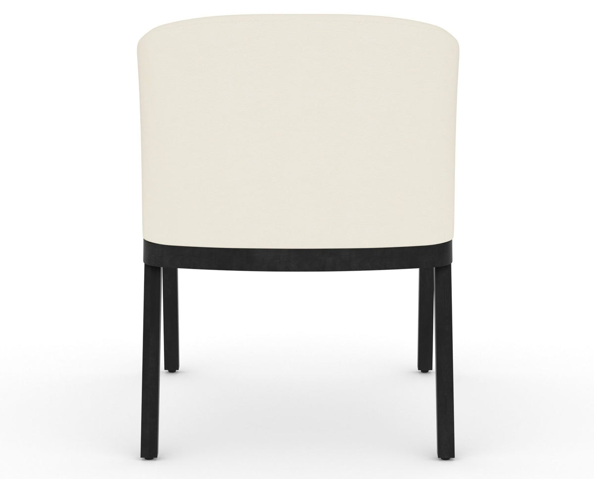 Canadel Modern Angle Dining Chair in Dark Smoke, YJ Faux Leather, back view