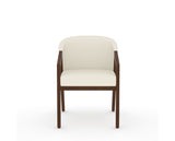 Canadel Modern Angle Dining Chair in Cognac Washed, YJ Faux Leather, front view