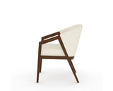 Canadel Modern Angle Dining Chair in Cognac Washed, YJ Faux Leather, side view