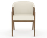 Canadel Modern Angle Dining Chair in Pecan Washed, YJ Faux Leather, front view