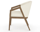 Canadel Modern Angle Dining Chair in Pecan Washed, YJ Faux Leather, side view
