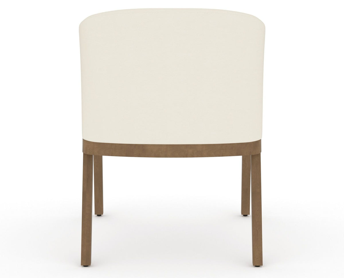 Canadel Modern Angle Dining Chair in Pecan Washed, YJ Faux Leather, back view