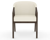 Canadel Modern Angle Dining Chair in Hazelnut Washed, YJ Faux Leather, front view