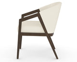 Canadel Modern Angle Dining Chair in Hazelnut Washed, YJ Faux Leather, side view