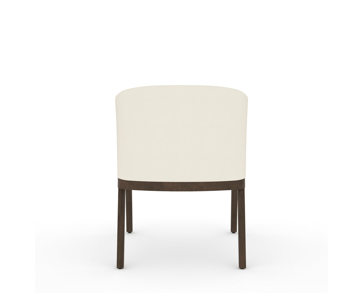 Canadel Modern Angle Dining Chair in Hazelnut Washed, YJ Faux Leather, back view