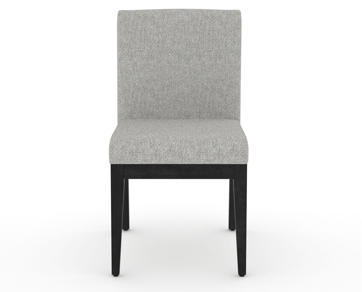 Canadel Modern Box Back Dining Chair in Dark Smoke, 7C Fabric, front view