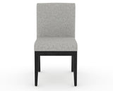 Canadel Modern Box Back Dining Chair in Dark Smoke, 7C Fabric, front view