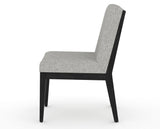 Canadel Modern Box Back Dining Chair in Dark Smoke, 7C Fabric, side view