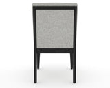 Canadel Modern Box Back Dining Chair in Dark Smoke, 7C Fabric, back view