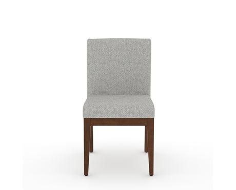 Canadel Modern Box Back Dining Chair in Cognac Washed, 7C Fabric, front view