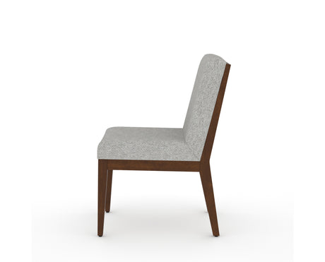 Canadel Modern Box Back Dining Chair in Cognac Washed, 7C Fabric, side view