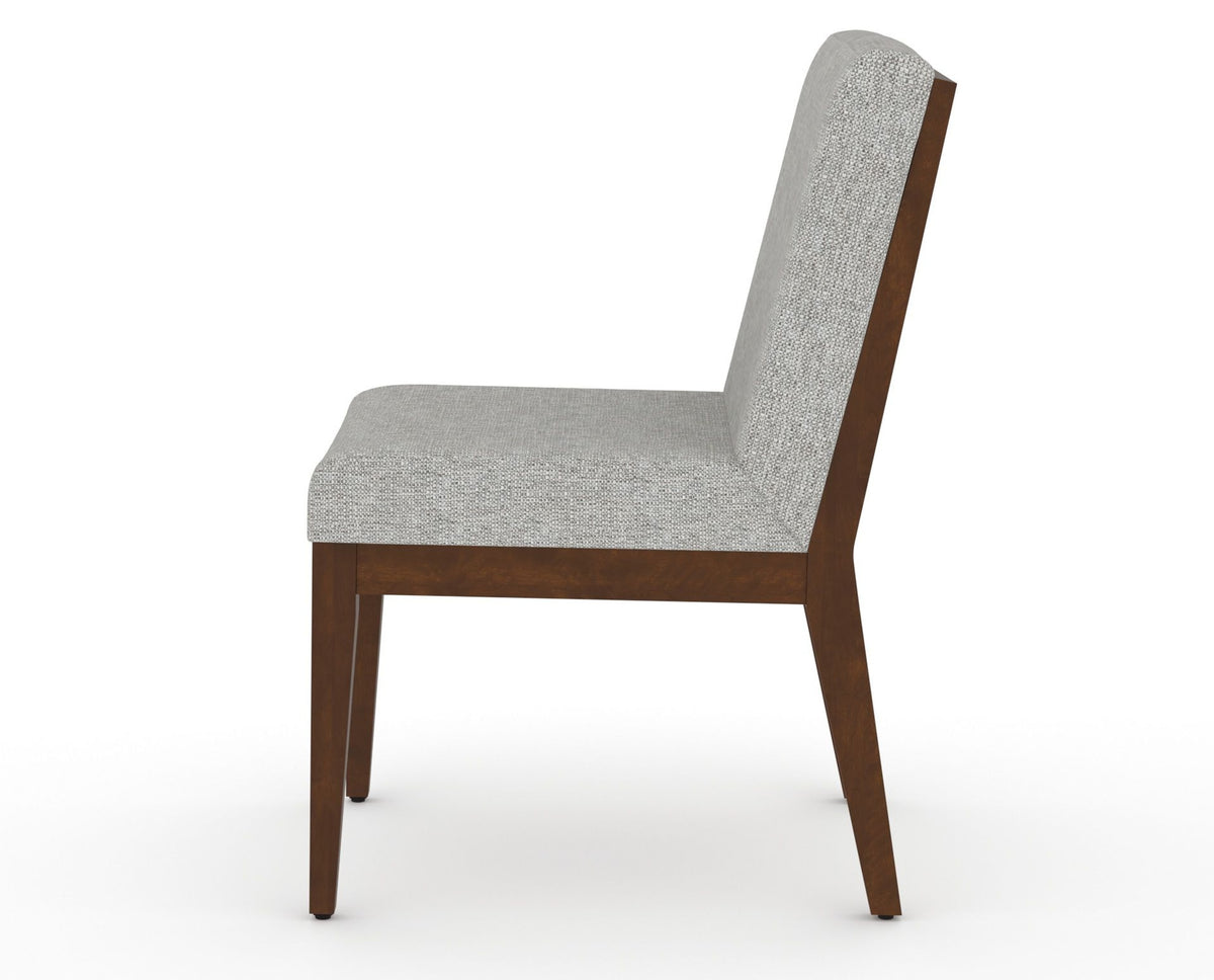 Canadel Modern Box Back Dining Chair in Cognac Washed, 7C Fabric, side view